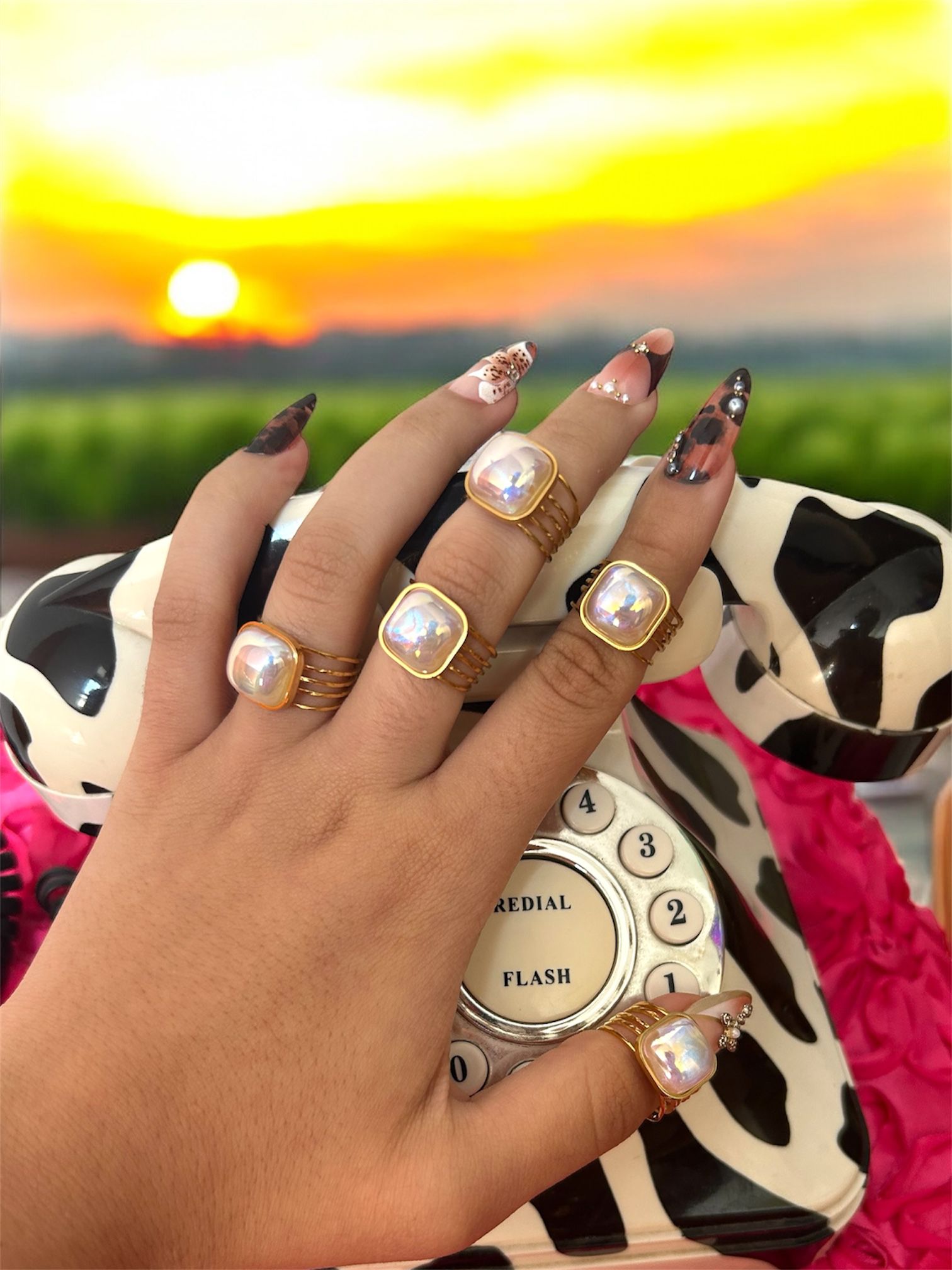 Anillo Perla Iridiscente